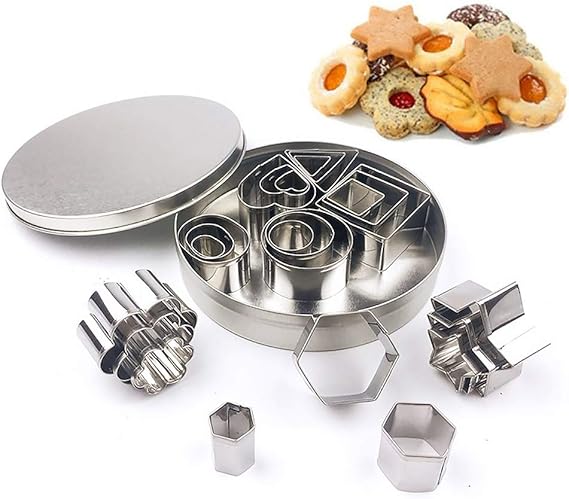 12-piece Stainless Steel Cookie Cutter Set – 4 Assorted Shapes For Baking, Pastry, And Crafts - Image 5